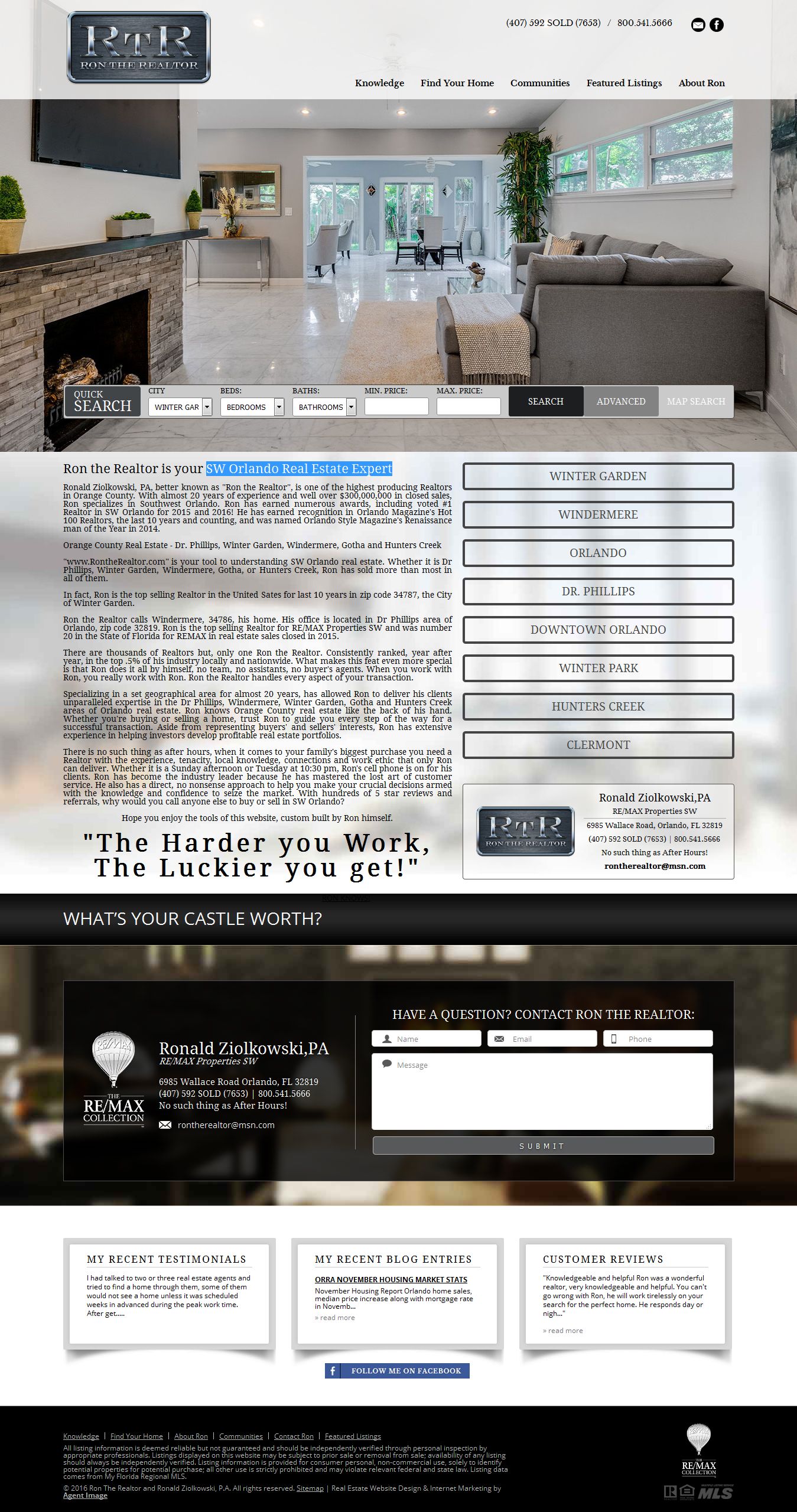 Ron Ziolkowski Named RE/MAX Properties SW’s TopSelling Realtor for 2016